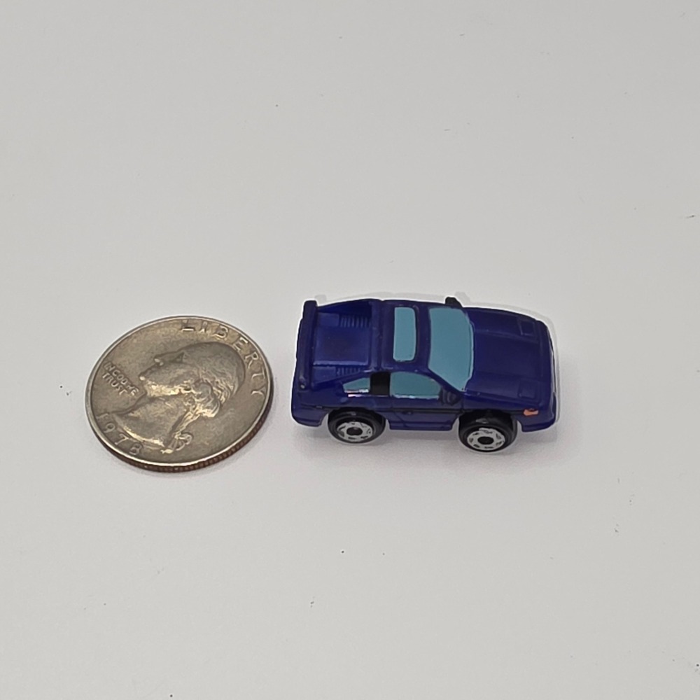 Vintage 1994 Micro Machines Dark Blue Fiero LGT Galoob Miniature Toy Car